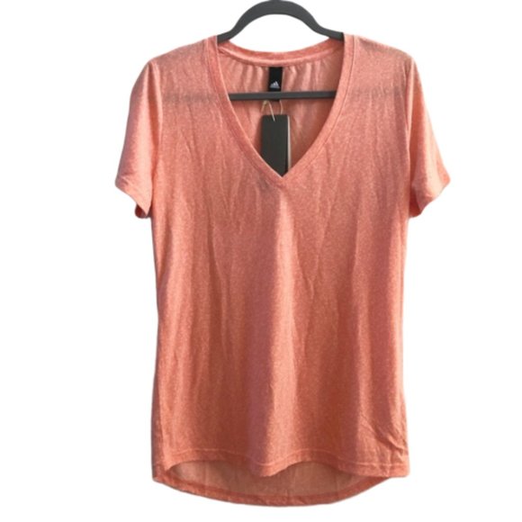 NWT ADIDAS Yola v-neck tee knit t-shirt - Picture 1 of 5